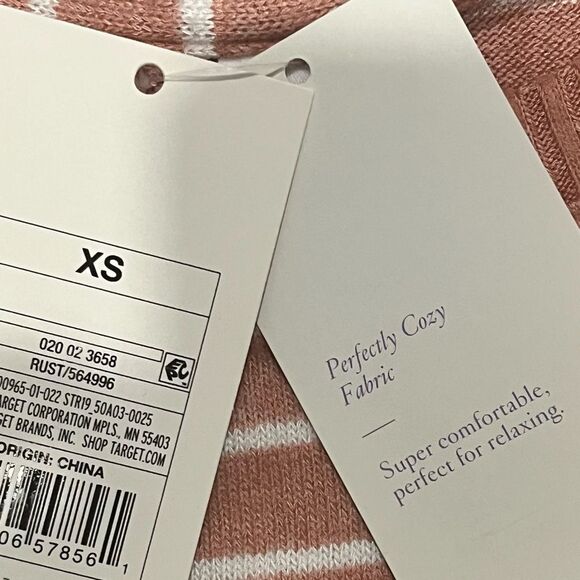 NWT Stars Above Rust Striped Perfectly Cozy Pullover Sweatshirt Size XS - Picture 5 of 7